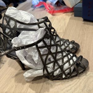 Nine West Metallic Silver Cage Sandals